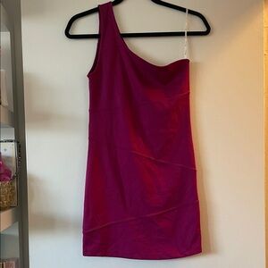 FOREVER 21  One-Shoulder fuschia Pink Dress-Small